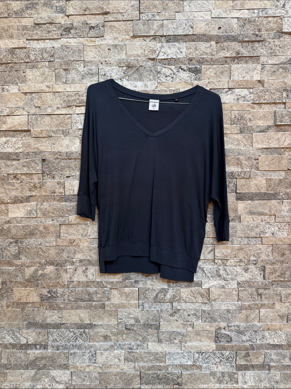 CAbi Black V-Neck Dolman Sleeve Top